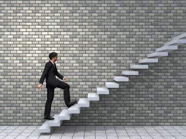  bir merdiven tırmanma işadamı 