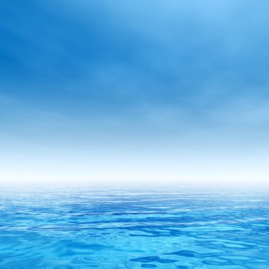 okyanus su dalgaları ve gökyüzü 