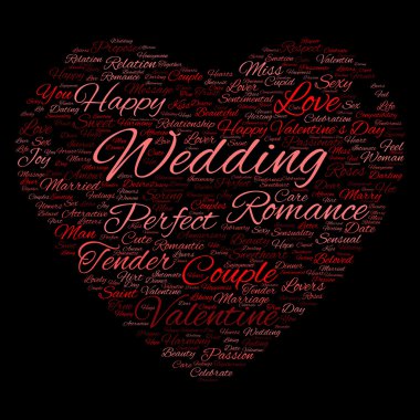  Sevgililer günü wordcloud metin