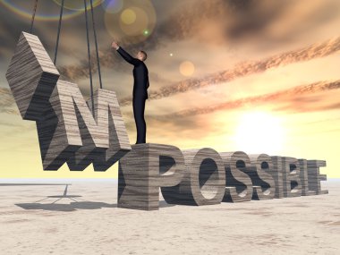 imkansız metnin üzerinde duran adam 