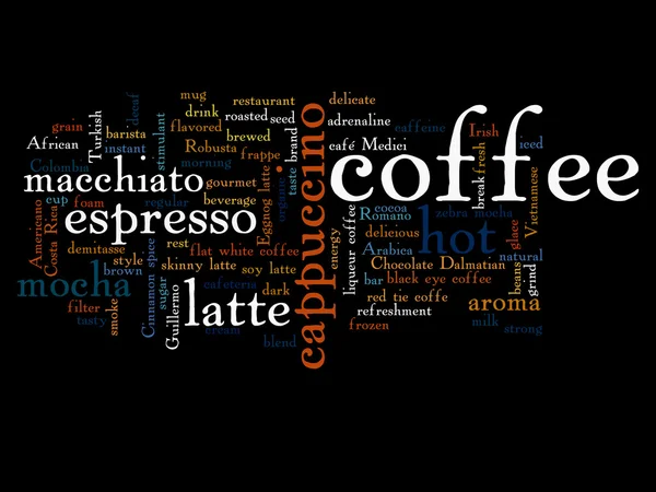 Espresso soyut kelime bulutu