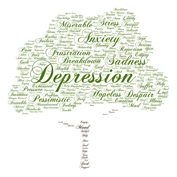 Duševní porucha emoční slovo mrak — Stock fotografie