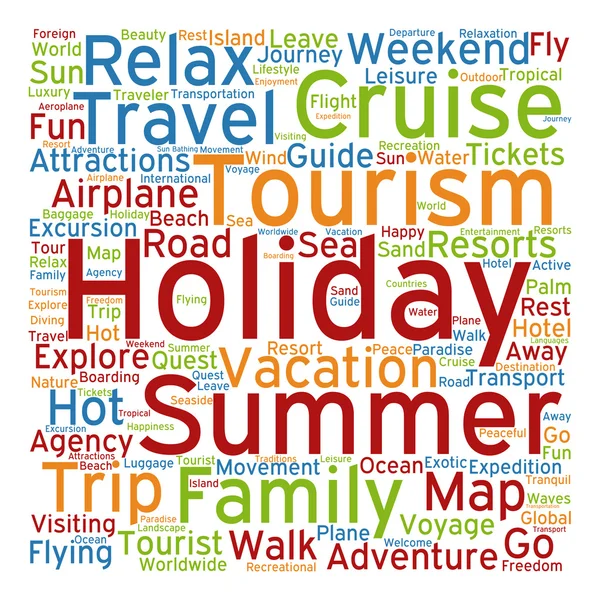 Tourism word cloud — Stock Photo, Image