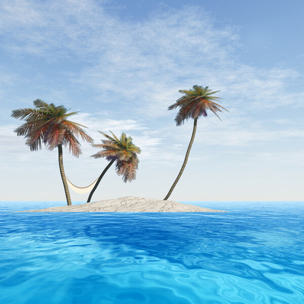 conceptual isolated exotic island 