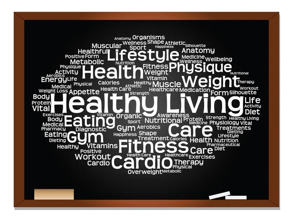 Health  word cloud on blackboard — Stock Photo, Image