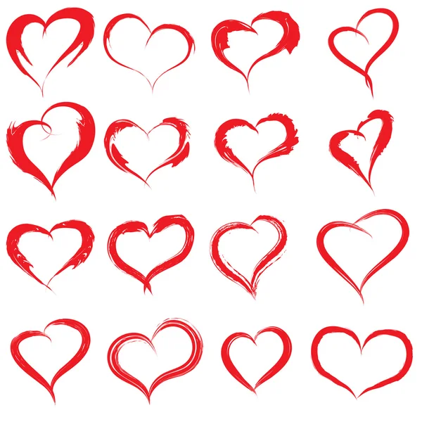 Heart shapes or love symbols set — Stock Photo, Image