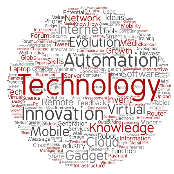 스마트 기술 단어 구름 — 스톡 사진