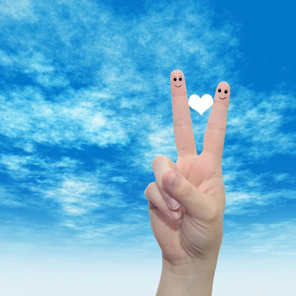 Dedos con caras sonrientes — Foto de Stock