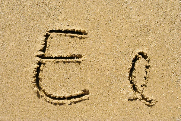 Golden sand letter — Stock Photo, Image