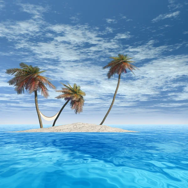 Conceptual isolated exotic island — Stock Photo, Image
