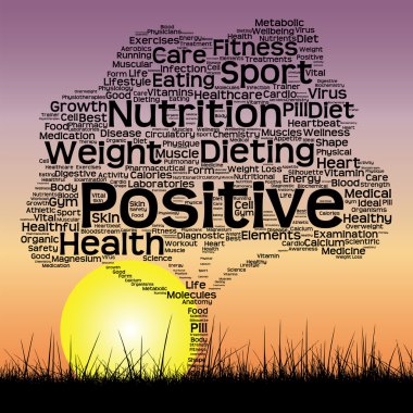 Koncept eller begreppsmässig svart hälsa text ordet moln som träd och gräs isolerad på vit bakgrund 