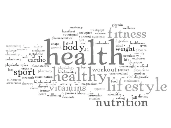 Gezondheid voeding word cloud — Stockfoto