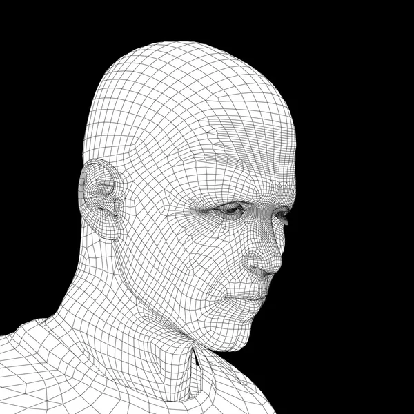 Νεαρό ανθρώπινο πρόσωπο περίγραμμα επιφάνειας — Φωτογραφία Αρχείου