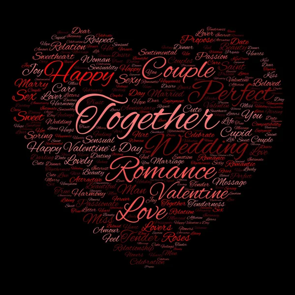 San Valentín wordcloud texto — Foto de Stock