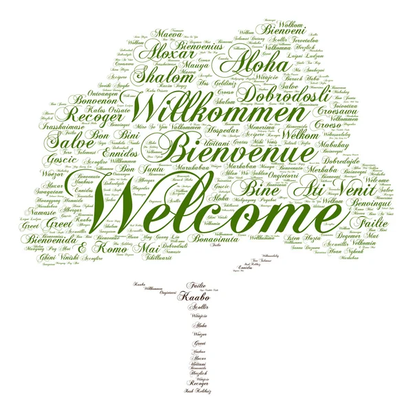 Groet internationale word cloud — Stockfoto