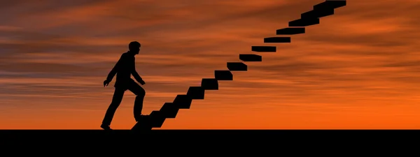 Conceptual   businessman  on steps — Stock Photo, Image
