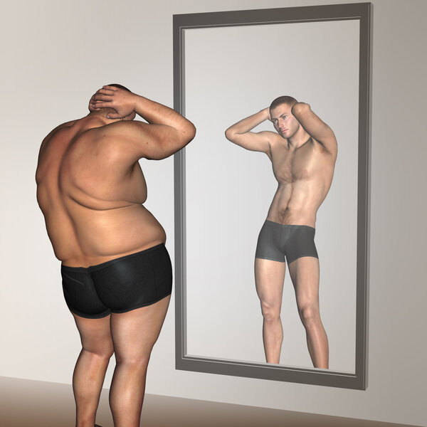 Избыточный вес против стройного мужчины
 