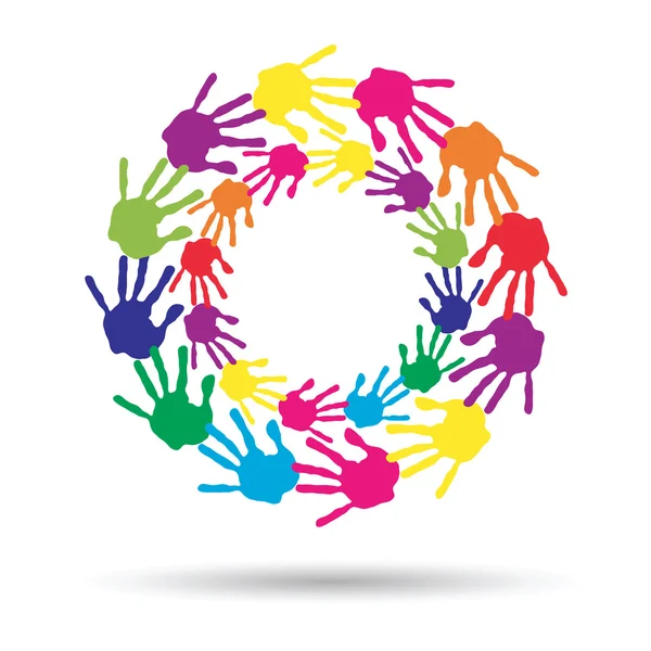 Circle made of  painted hands — Stock Photo, Image