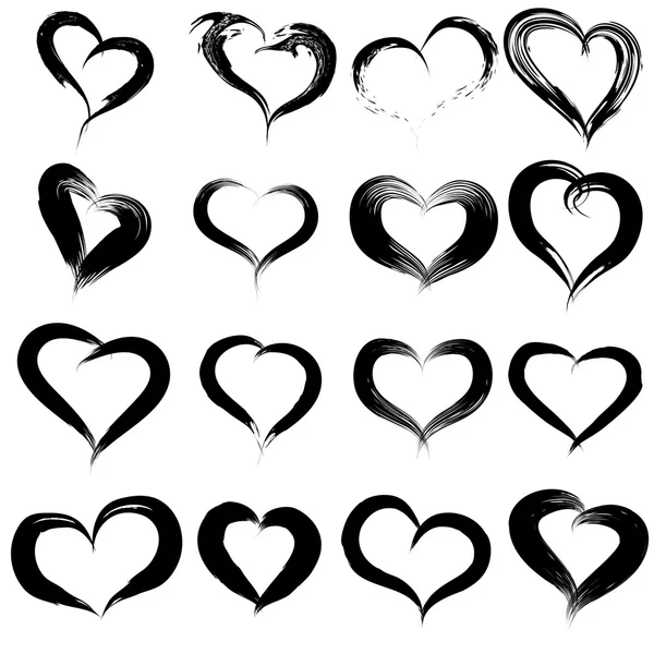 Heart shapes or love symbols set — Stock Photo, Image