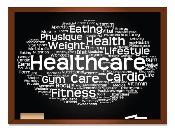 health  word cloud on blackboard