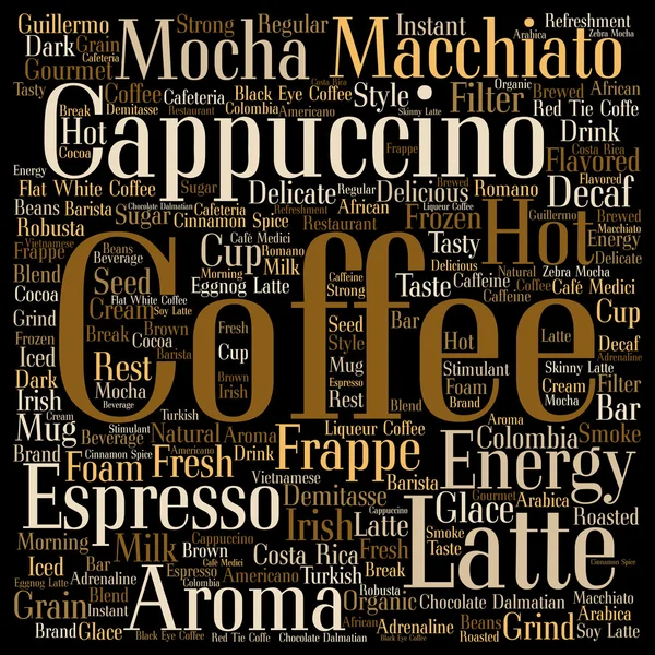 Espresso soyut kelime sırası — Stok fotoğraf