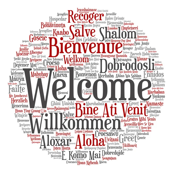 Greeting international word cloud — Stock Photo, Image