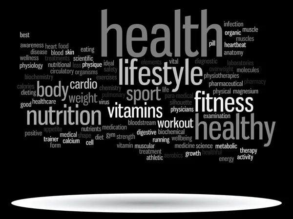 Gezondheid voeding word cloud — Stockfoto