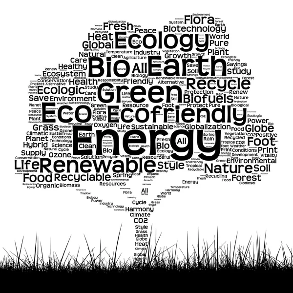Ecología texto palabra nube —  Fotos de Stock