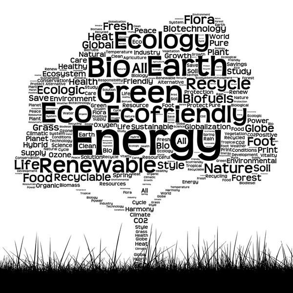 Ecologia testo parola nube — Foto Stock