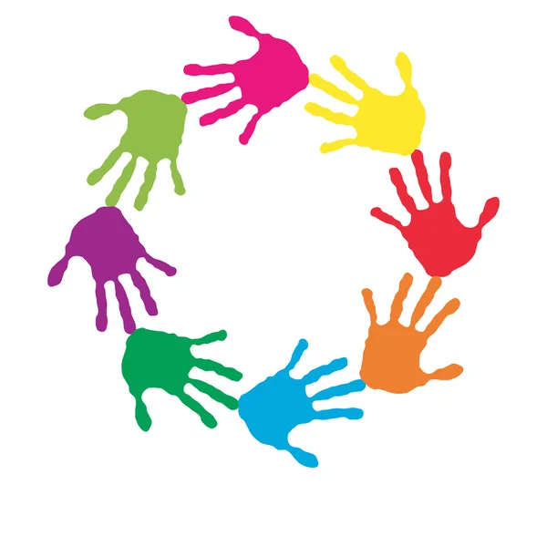 Circle made of  painted hands — Stock Photo, Image