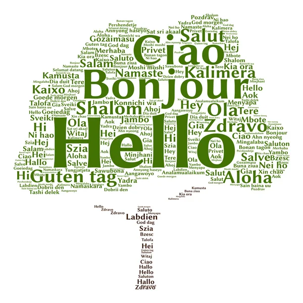 Hello international word cloud — Stock Photo, Image