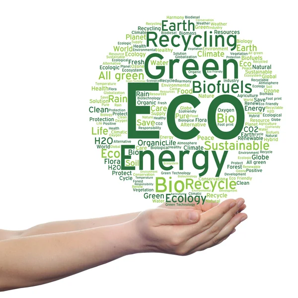 Ecologie, instandhouding word cloud — Stockfoto