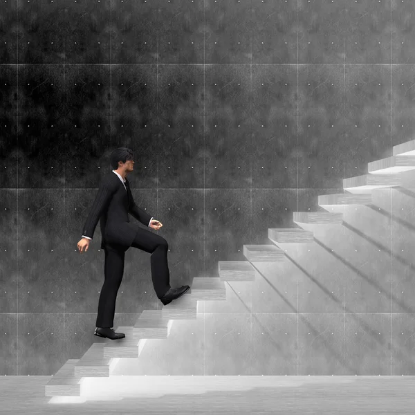 Бізнесмен сходження на сходах — стокове фото