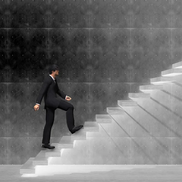 Businessman climbing on a stair — Stock Photo, Image