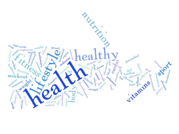 Gezondheid voeding word cloud — Stockfoto