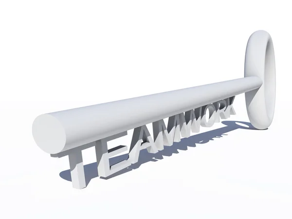 Conceptual white teamwork   key — Stock Photo, Image