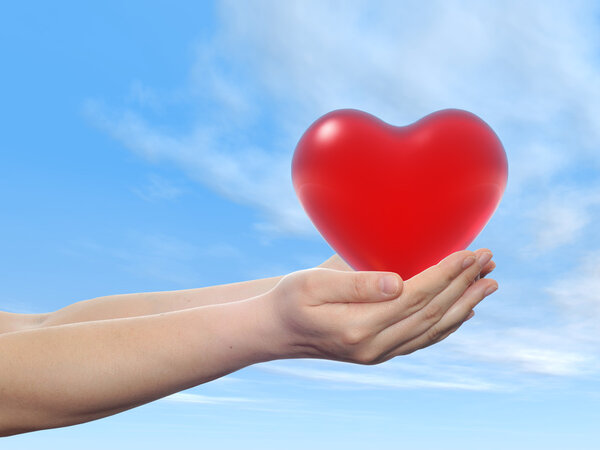  red glass heart sign 