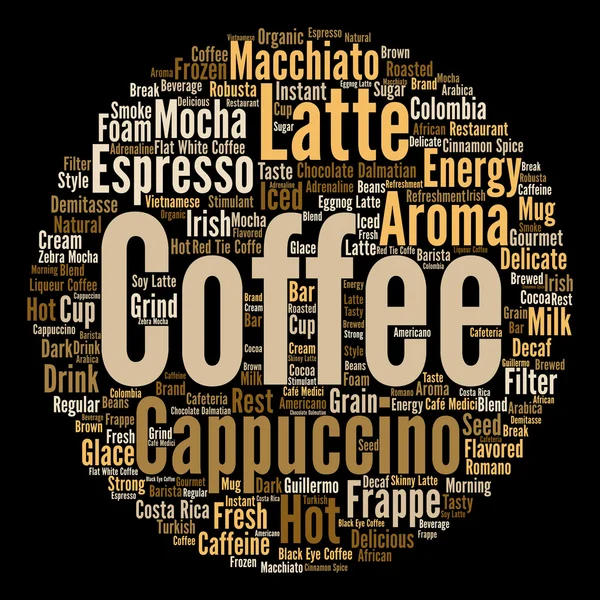 Espresso abstrakta ord moln — Stockfoto