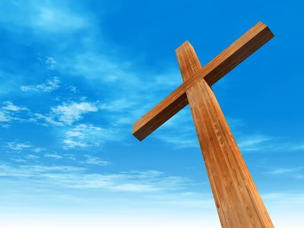 Conceptual wooden cross — Stock Photo, Image