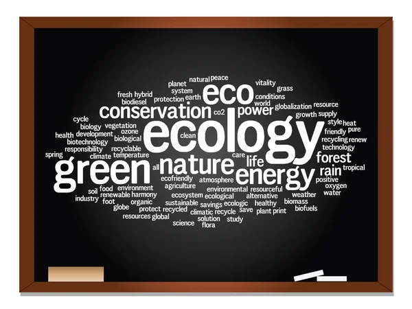 Ecologie, instandhouding word cloud tekst — Stockfoto