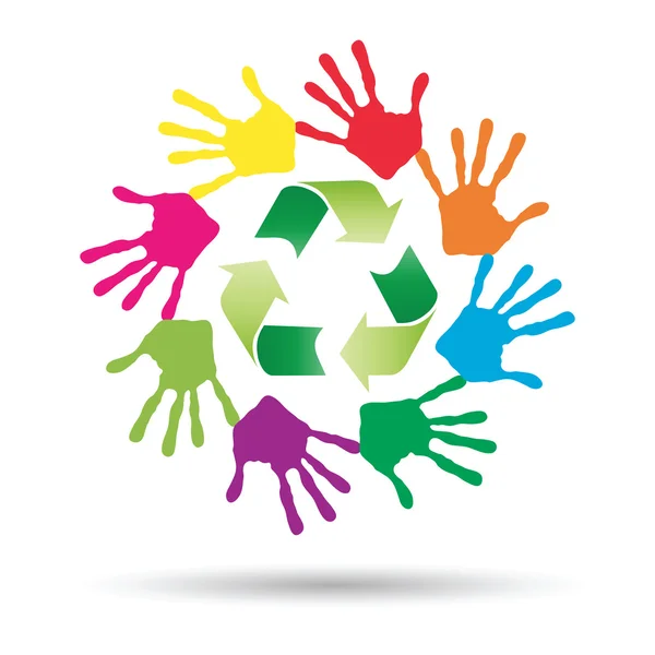 Symbole de recyclage vert — Image vectorielle