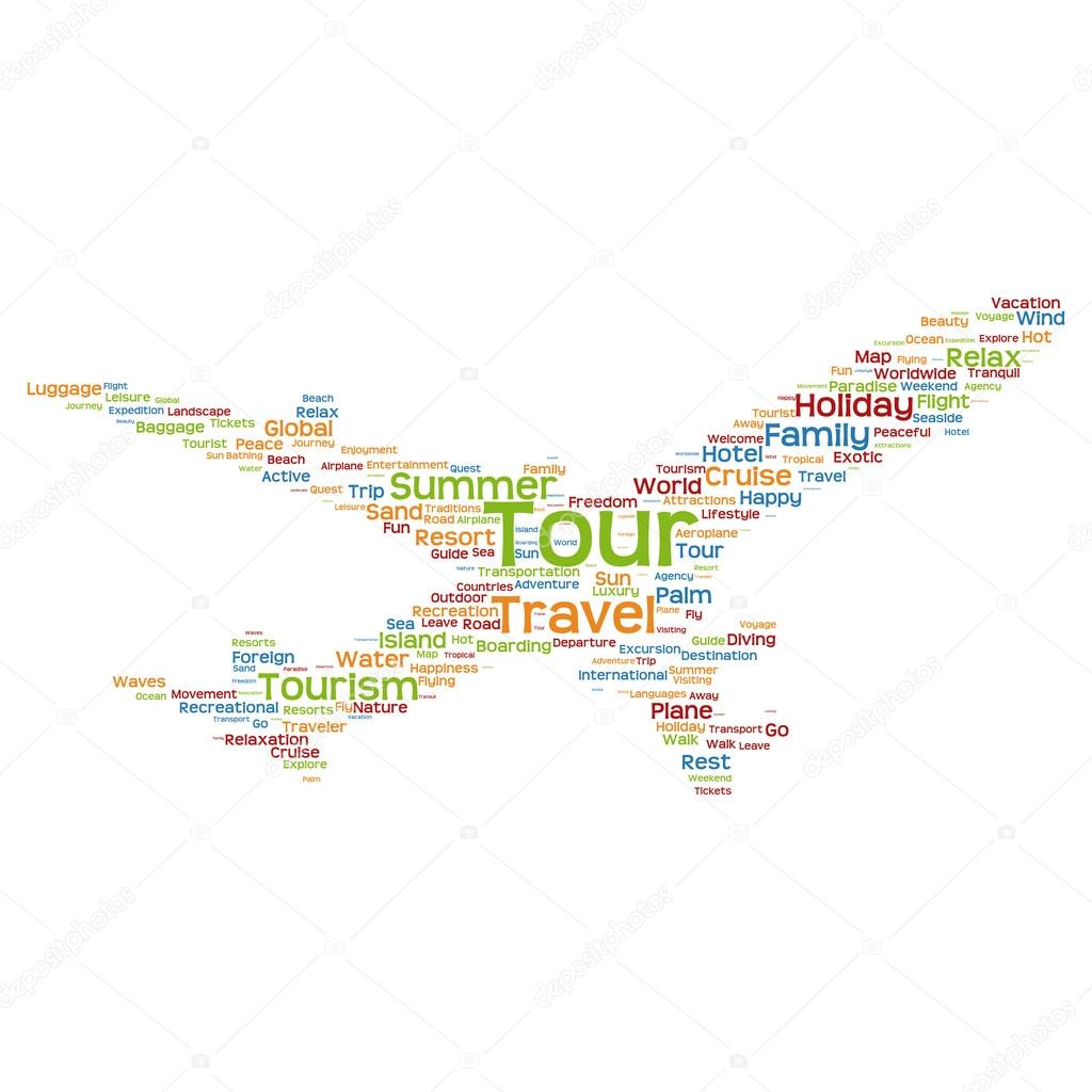 tourism plane word cloud 