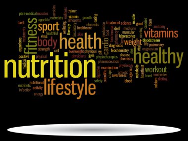  Soyut sağlık kelime bulutu