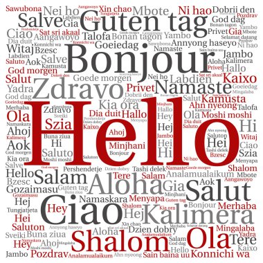Merhaba uluslararası kelime bulutu