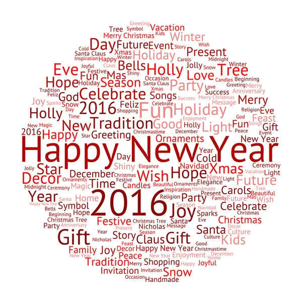 Happy New Year word cloud