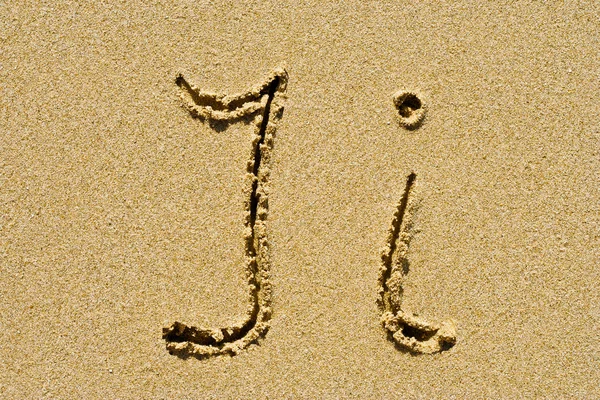 Golden sand letter — Stock Photo, Image