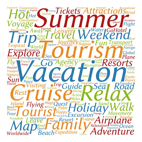 Turism word cloud — Stockfoto