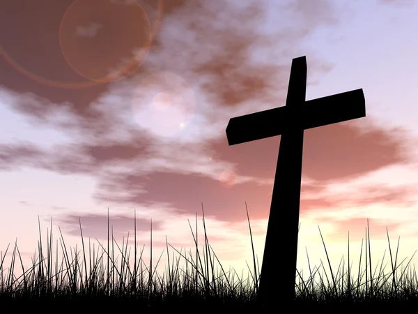 Conceptual black cross — Stock Photo, Image