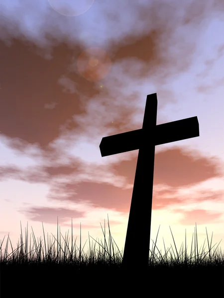 Conceptual black cross — Stock Photo, Image