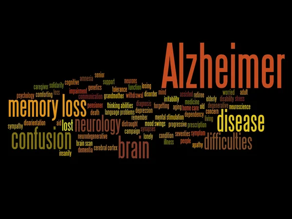 Alzheimers doença nuvem palavra — Fotografia de Stock